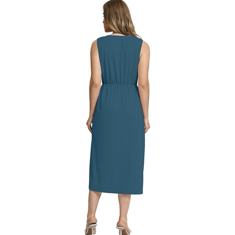 NIP K898 Women's Green Sleeveless  Midi Tank Cocktail Dress Sz Large‎ - Picture 3 of 15
